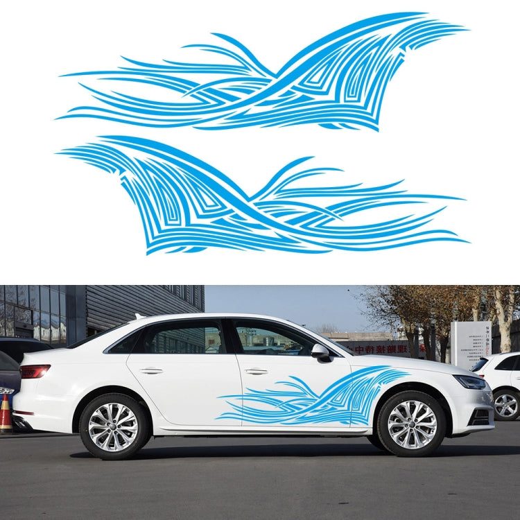2 PCS/Set D-752 Lines Pattern Car Modified Decorative Sticker(Blue) - Decorative Sticker by PMC TechLife | Online Shopping South Africa | PMC TechLife | Buy Now Pay Later Mobicred