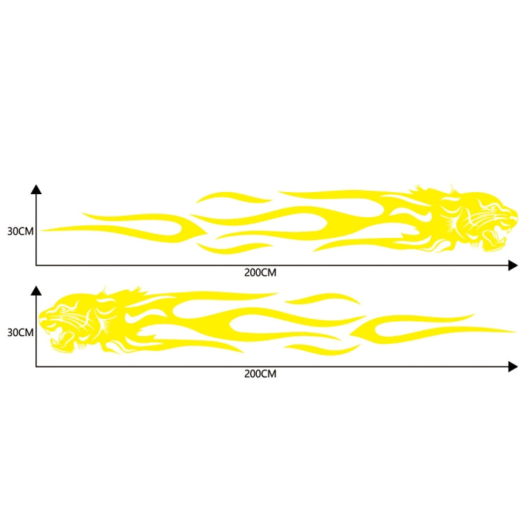 2 PCS/Set D-815 Flame Lion Pattern Car Modified Decorative Sticker(Yellow) - Decorative Sticker by PMC TechLife | Online Shopping South Africa | PMC TechLife | Buy Now Pay Later Mobicred