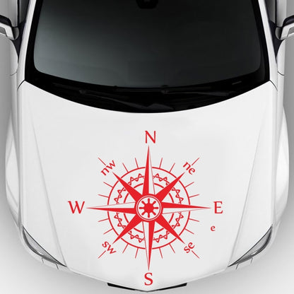D-863 Compass Pattern Car Modified Decorative Sticker(Red) - Decorative Sticker by PMC Jewellery | Online Shopping South Africa | PMC Jewellery | Buy Now Pay Later Mobicred