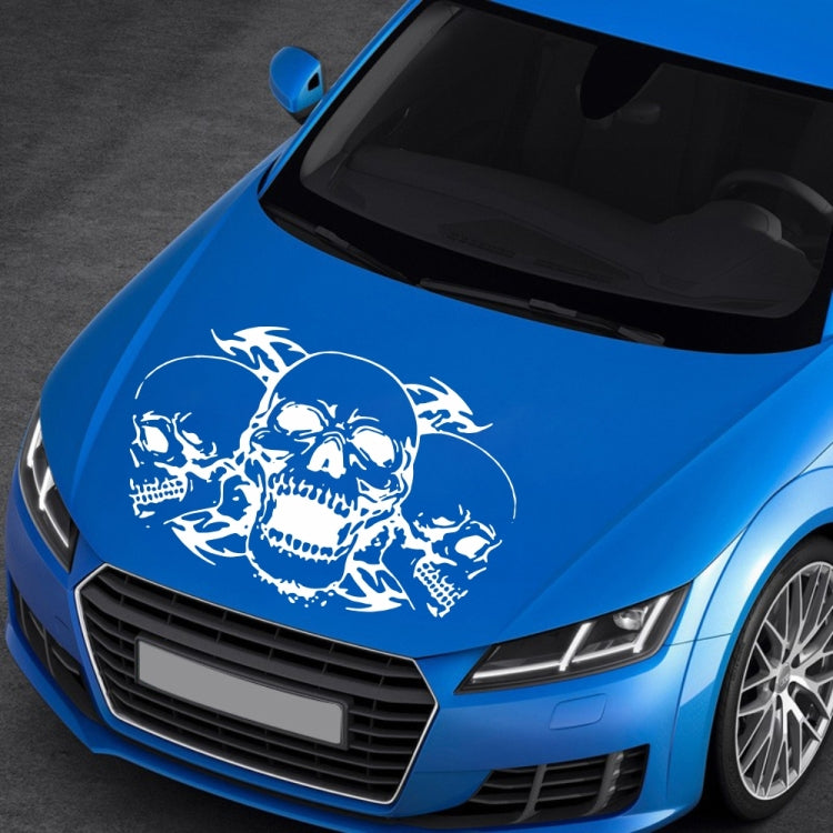 D-923 Three Skulls Pattern Car Modified Decorative Sticker(White) - Decorative Sticker by PMC TechLife | Online Shopping South Africa | PMC TechLife | Buy Now Pay Later Mobicred