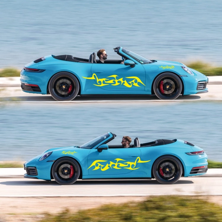 2 PCS/Set D-925 Flame Pattern Car Modified Decorative Sticker(Yellow) - Decorative Sticker by PMC TechLife | Online Shopping South Africa | PMC TechLife | Buy Now Pay Later Mobicred