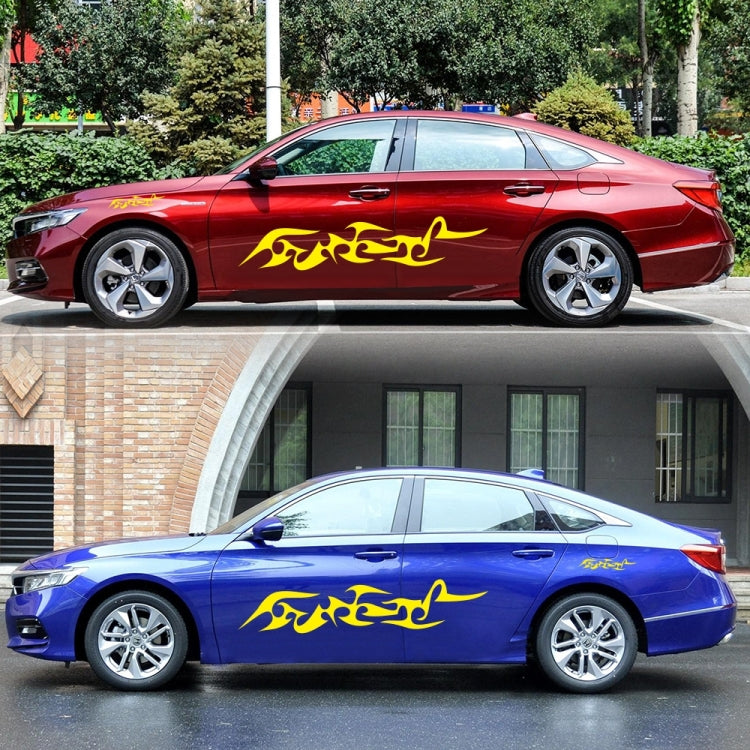 2 PCS/Set D-925 Flame Pattern Car Modified Decorative Sticker(Yellow) - Decorative Sticker by PMC TechLife | Online Shopping South Africa | PMC TechLife | Buy Now Pay Later Mobicred
