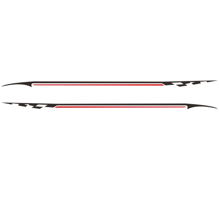 2 PCS/Set D-934 Waistline Pattern Car Modified Decorative Sticker(Black Red) - Decorative Sticker by PMC TechLife | Online Shopping South Africa | PMC TechLife | Buy Now Pay Later Mobicred
