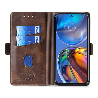 For Doogee X96 Pro Contrast Color Side Buckle Leather Phone Case(Light Brown + Green) - Doogee Cases by PMC Jewellery | Online Shopping South Africa | PMC Jewellery | Buy Now Pay Later Mobicred