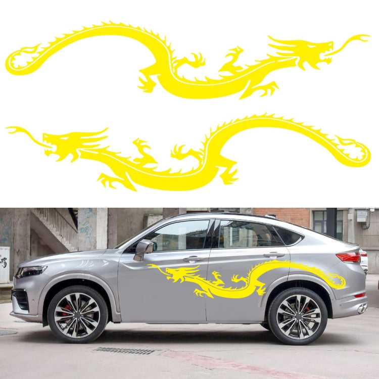 2 PCS/Set D-965 Dragon Pattern Car Modified Decorative Sticker(Yellow) - free shipping - PMC TechLife - Order now!