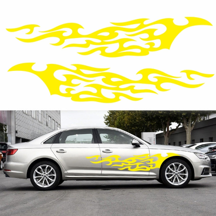 2 PCS/Set D-969 Flame Pattern Car Modified Decorative Sticker(Yellow) - Decorative Sticker by PMC Jewellery | Online Shopping South Africa | PMC Jewellery | Buy Now Pay Later Mobicred