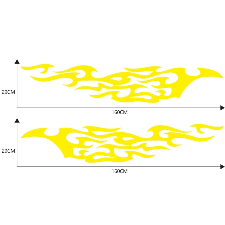 2 PCS/Set D-969 Flame Pattern Car Modified Decorative Sticker(Yellow) - Decorative Sticker by PMC Jewellery | Online Shopping South Africa | PMC Jewellery | Buy Now Pay Later Mobicred