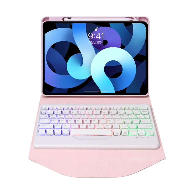 Z098BS Pen Slot Backlight Bluetooth Keyboard Leather Tablet Case For iPad Air 10.9 2022/2020(Pink) - For iPad Air by PMC TechLife | Online Shopping South Africa | PMC TechLife
