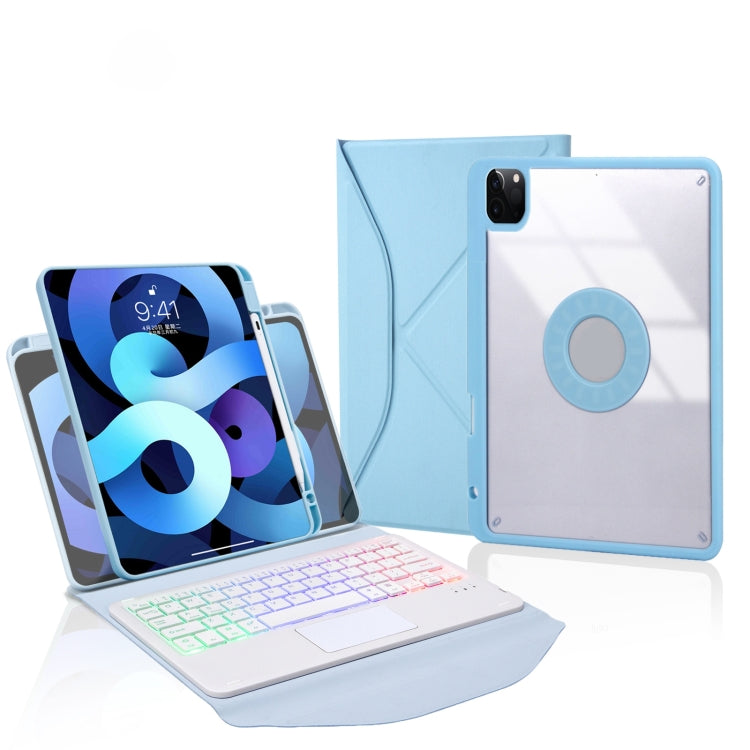 Z11B-AS Pen Slot Touchpad Backlight Bluetooth Keyboard Leather Tablet Case For iPad Pro 11 2021/2020/2018(Sky Blue) - free shipping - PMC TechLife - Order now!