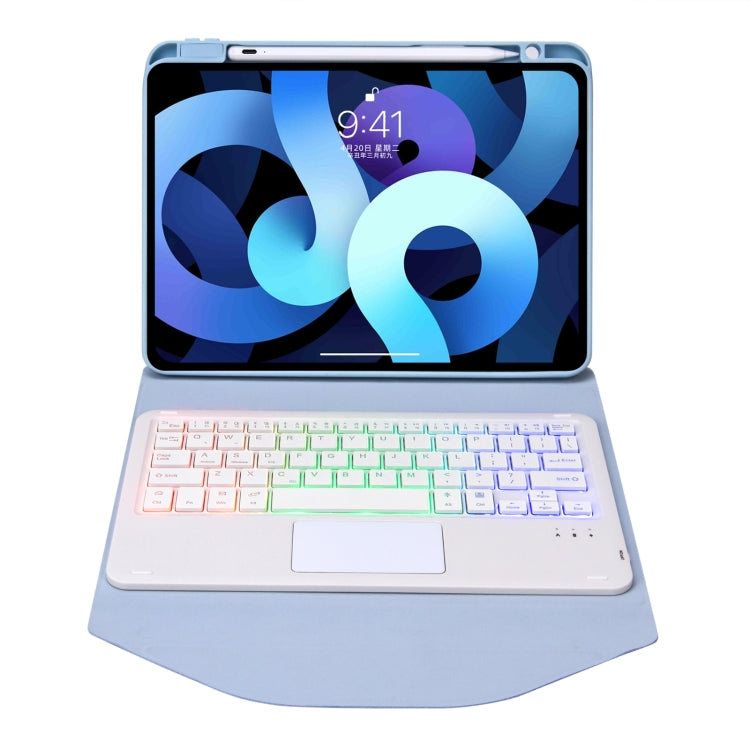 Z11B-AS Pen Slot Touchpad Backlight Bluetooth Keyboard Leather Tablet Case For iPad Pro 11 2021/2020/2018(Sky Blue) - free shipping - PMC TechLife - Order now!