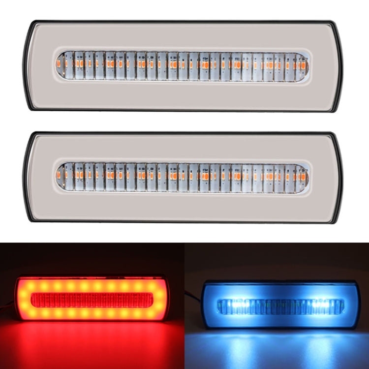 2 PCS Truck modified 40LED Two-color Running Water Turn Signal Light(Red Blue) - Warning Lights by PMC TechLife | Online Shopping South Africa | PMC TechLife | Buy Now Pay Later Mobicred