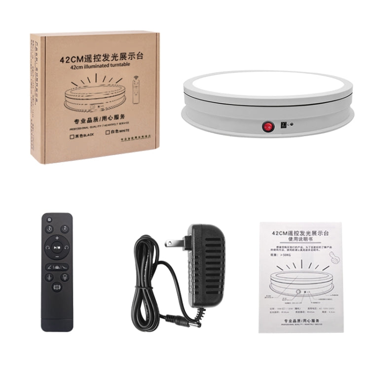 42cm LED Light Electric Rotating Display Stand Turntable, Power Plug:US Plug(White) -  by PMC TechLife | Online Shopping South Africa | PMC TechLife | Buy Now Pay Later Mobicred