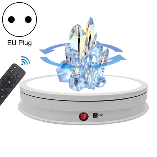 42cm LED Light Electric Rotating Display Stand Turntable, Power Plug:EU Plug(White) -  by PMC Jewellery | Online Shopping South Africa | PMC Jewellery | Buy Now Pay Later Mobicred