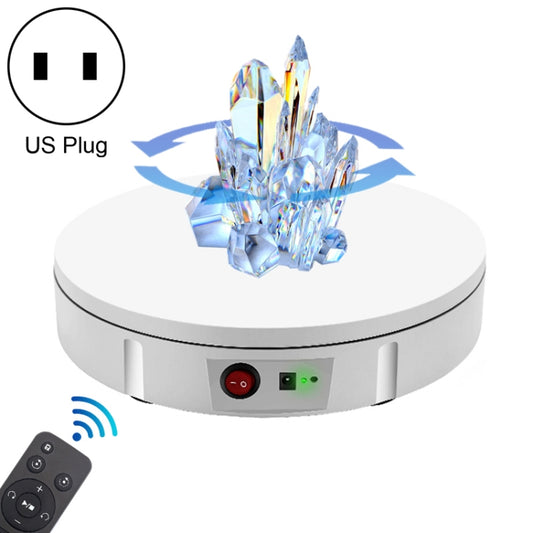 30cm Charging Rotating Display Stand Video Shooting Turntable, Load: 100kg, Power Plug:US Plug(White) -  by PMC Jewellery | Online Shopping South Africa | PMC Jewellery | Buy Now Pay Later Mobicred