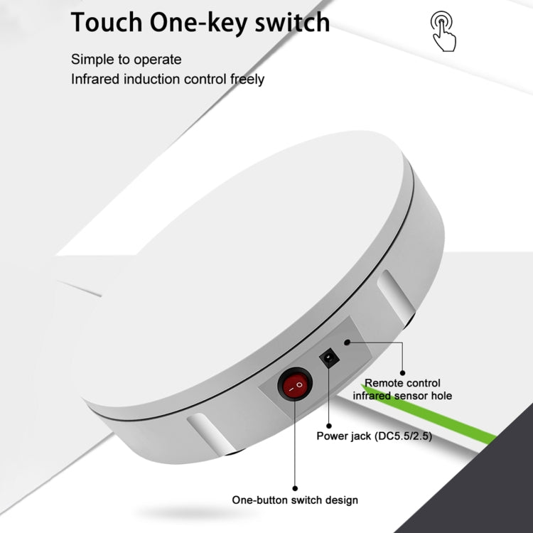 42cm Charging Rotating Display Stand Video Shooting Turntable, Load: 100kg, Power Plug:EU Plug(White) -  by PMC TechLife | Online Shopping South Africa | PMC TechLife | Buy Now Pay Later Mobicred
