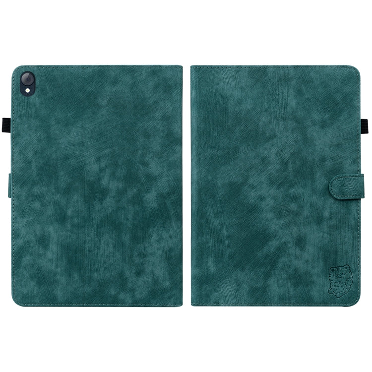 For Lenovo K10 Tiger Pattern PU Tablet Case(Dark Green) - Lenovo by PMC TechLife | Online Shopping South Africa | PMC TechLife | Buy Now Pay Later Mobicred