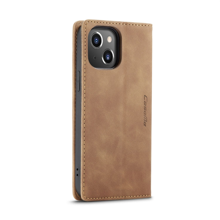 For iPhone 14 CaseMe-013 Multifunctional Retro Frosted Leather Phone Case (Brown) - iPhone 14 Cases by CaseMe | Online Shopping South Africa | PMC Jewellery | Buy Now Pay Later Mobicred