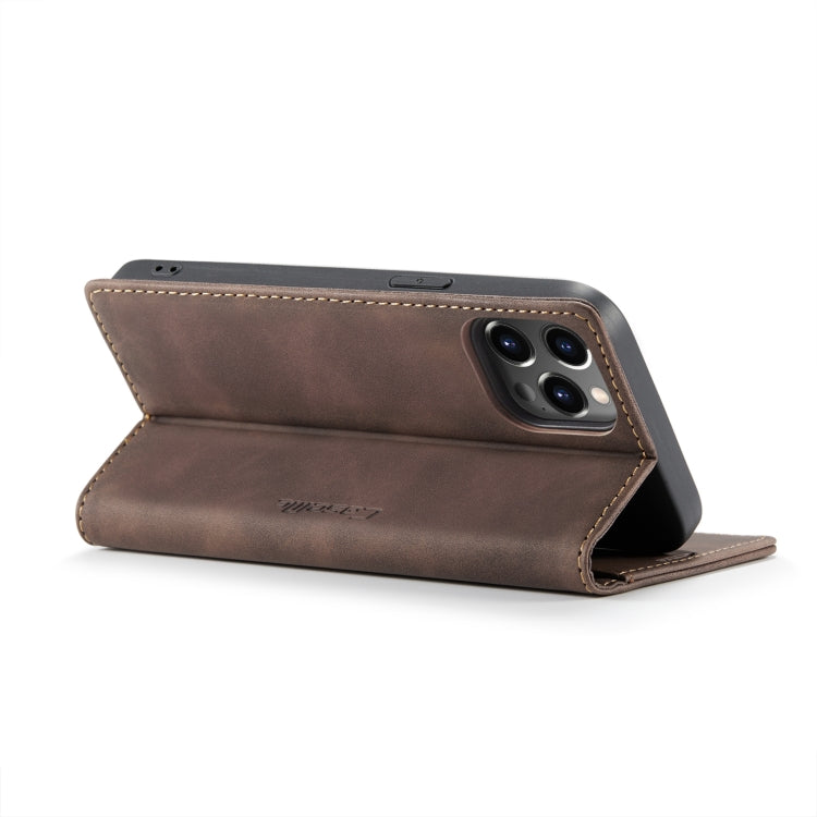 For iPhone 14 Pro CaseMe-013 Multifunctional Retro Frosted Leather Phone Case(Coffee) - iPhone 14 Pro Cases by CaseMe | Online Shopping South Africa | PMC Jewellery | Buy Now Pay Later Mobicred