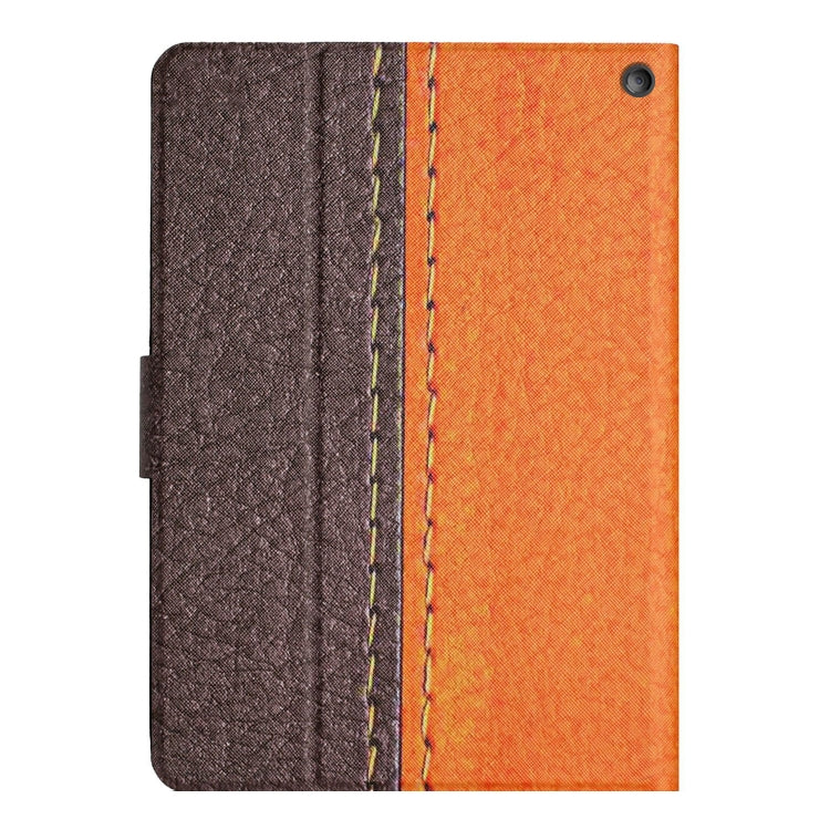 For Amazon Kindle Fire HD 8 2020 Stitching Solid Color Smart Leather Tablet Case(Orange) - Lenovo by PMC TechLife | Online Shopping South Africa | PMC TechLife | Buy Now Pay Later Mobicred