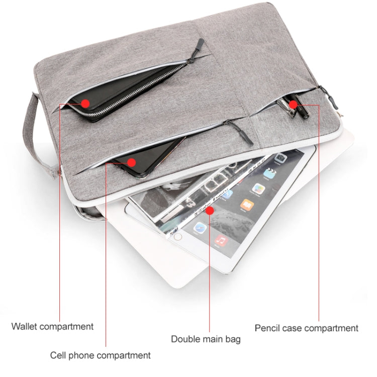C310 Portable Casual Laptop Handbag, Size:15.4-16 inch(Grey) - 13.3 inch by PMC TechLife | Online Shopping South Africa | PMC TechLife | Buy Now Pay Later Mobicred