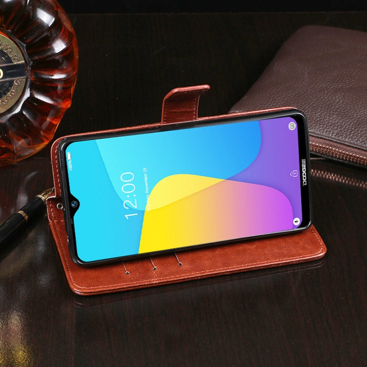 For Doogee X90 idewei Crazy Horse Texture Horizontal Flip Leather Case with Holder & Card Slots & Wallet(Brown) - More Brand by idewei | Online Shopping South Africa | PMC TechLife | Buy Now Pay Later Mobicred