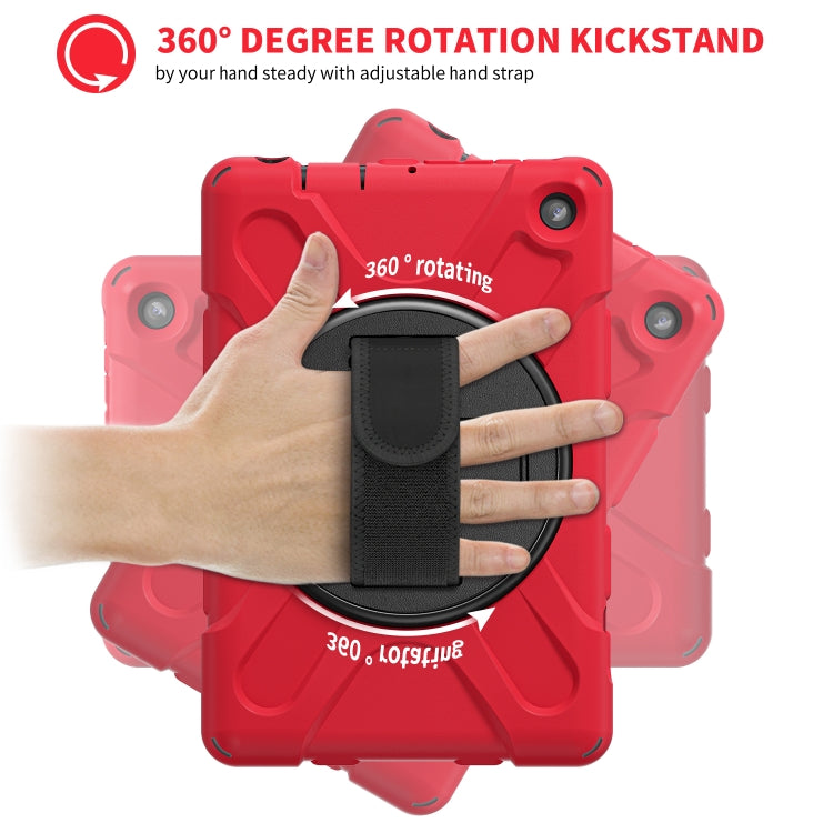 For Amazon Kindle Fire 7 2022 Hard PC Soft Silicone Full Body Tablet Case(Red) - Amazon by PMC TechLife | Online Shopping South Africa | PMC TechLife | Buy Now Pay Later Mobicred