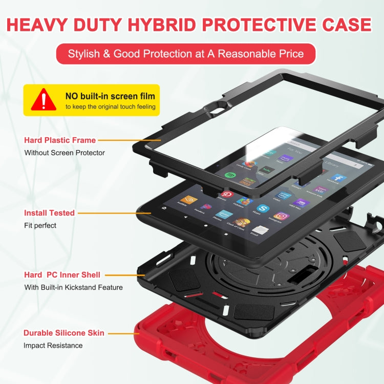 For Amazon Kindle Fire 7 2022 Hard PC Soft Silicone Full Body Tablet Case(Red) - Amazon by PMC TechLife | Online Shopping South Africa | PMC TechLife | Buy Now Pay Later Mobicred