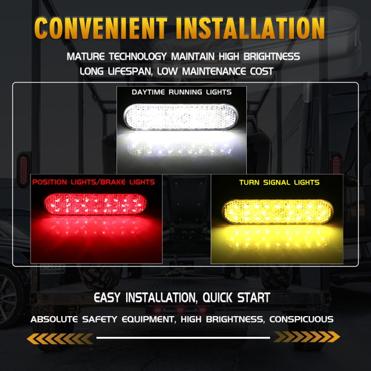 2 PCS 24LED Reflector Brake Light Turn Signal Light(Red Shell Red Light) - Turn Signal by PMC TechLife | Online Shopping South Africa | PMC TechLife | Buy Now Pay Later Mobicred