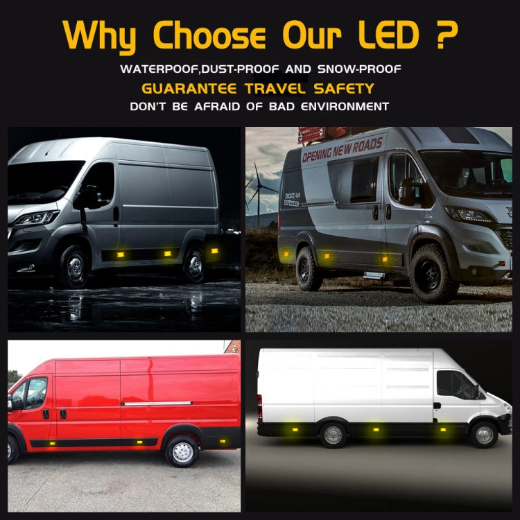 2 PCS 24LED Reflector Brake Light Turn Signal Light(White Shell Yellow Light) - Turn Signal by PMC TechLife | Online Shopping South Africa | PMC TechLife | Buy Now Pay Later Mobicred