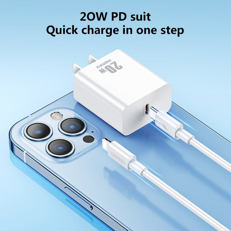 REMAX RP-U5 Extreme 2 Series 20W PD Charger + 1m USB-C / Type-C to 8 Pin Fast Charge Data Cable Set, Specification:EU Plug(White) - USB Charger by REMAX | Online Shopping South Africa | PMC Jewellery | Buy Now Pay Later Mobicred