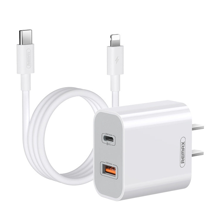 REMAX RP-U68 20W USB+USB-C/Type-C Dual Interface Fast Charger Set, Specification:CN Plug(White) - USB Charger by REMAX | Online Shopping South Africa | PMC Jewellery | Buy Now Pay Later Mobicred