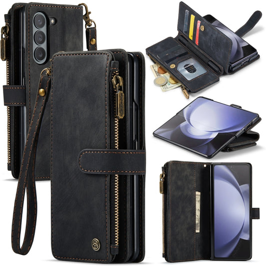 For Samsung Galaxy Z Fold5 CaseMe C30 Multifunctional Card Slots Zipper Phone Leather Phone Case(Black) - Galaxy Z Fold5 Cases by CaseMe | Online Shopping South Africa | PMC Jewellery | Buy Now Pay Later Mobicred