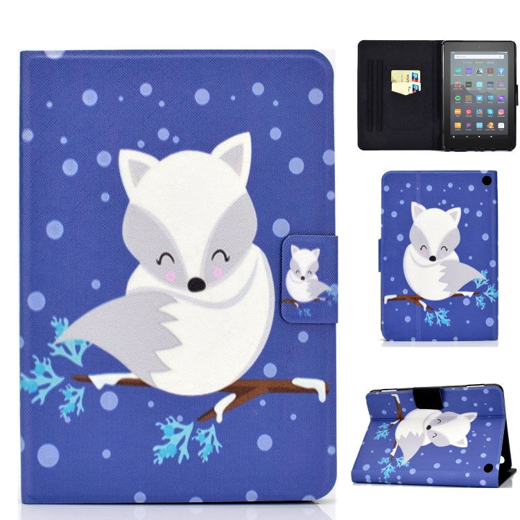 For Amazon Kindle Fire 7 2022 Electric Horizontal Flat Painted Leather Tablet Case(Arctic Fox) - free shipping - PMC TechLife - Order now!