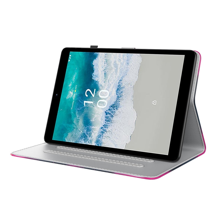 For Nokia T10 Watercolor Pattern Flip Leather Tablet Case(Berry Color) - Nokia by PMC TechLife | Online Shopping South Africa | PMC TechLife | Buy Now Pay Later Mobicred