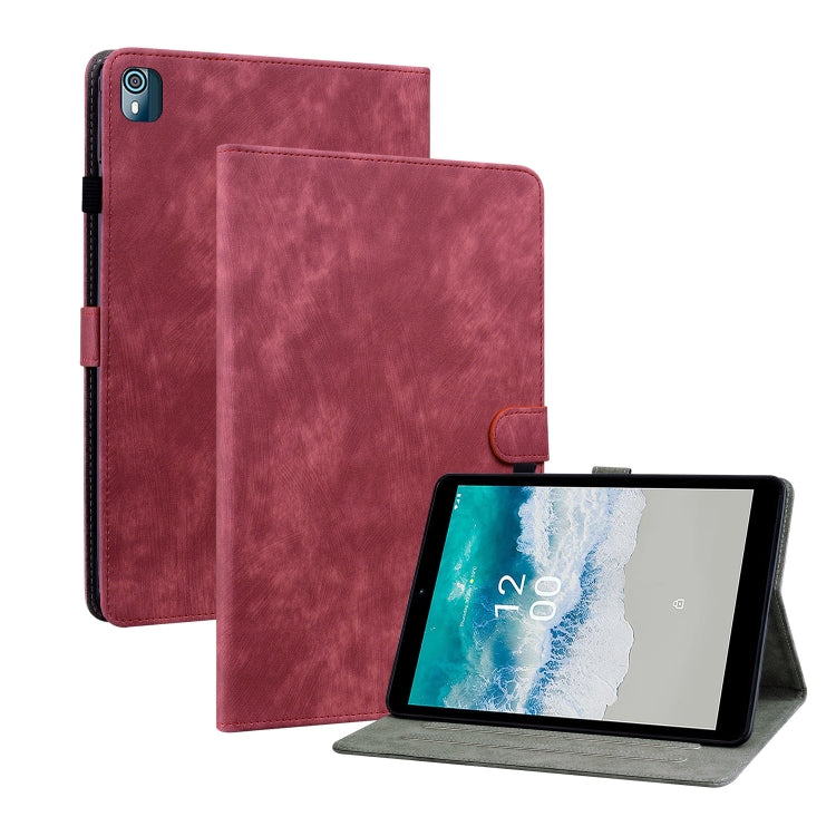 For Nokia T10 Tiger Pattern PU Tablet Case(Red) - Nokia by PMC TechLife | Online Shopping South Africa | PMC TechLife | Buy Now Pay Later Mobicred
