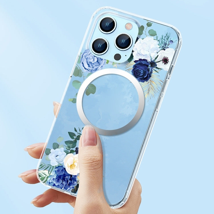 For iPhone 14 Flower Frosted MagSafe Phone Case (Gypsophila) - iPhone 14 Cases by PMC TechLife | Online Shopping South Africa | PMC TechLife