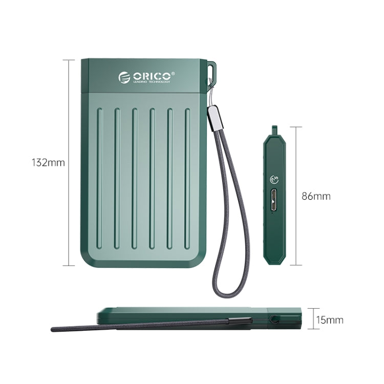 ORICO M25U3-GR 2.5 inch USB 3.0 Micro-B Hard Drive Enclosure(Green) - free shipping - PMC Jewellery - Order now!