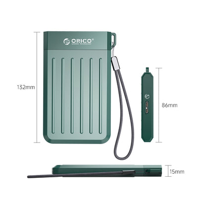 ORICO M25C3-GR 2.5 inch USB3.1 Gen1 Type-C Hard Drive Enclosure(Green) - External Hard Drives by ORICO | Online Shopping South Africa | PMC Jewellery | Buy Now Pay Later Mobicred