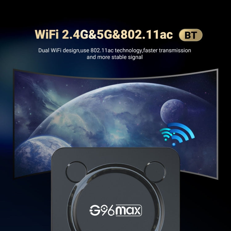 G96max Smart 4K HD Android 11.0 TV Box, Amlogic S905W2 Quad Core ARM Cortex A35, Support Dual Band WiFi, HDMI, RJ45, Capacity:4GB+64GB(EU Plug) - Amlogic S905 by PMC Jewellery | Online Shopping South Africa | PMC Jewellery | Buy Now Pay Later Mobicred