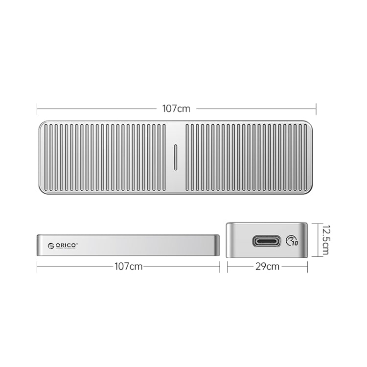 ORICO FV25C3-G2-SV 10Gbps USB3.2 Gen2 Type-C M.2 NVMe/NGFF(SATA) Dual Protocol SSD Enclosure(Silver) - External Hard Drives by ORICO | Online Shopping South Africa | PMC Jewellery | Buy Now Pay Later Mobicred