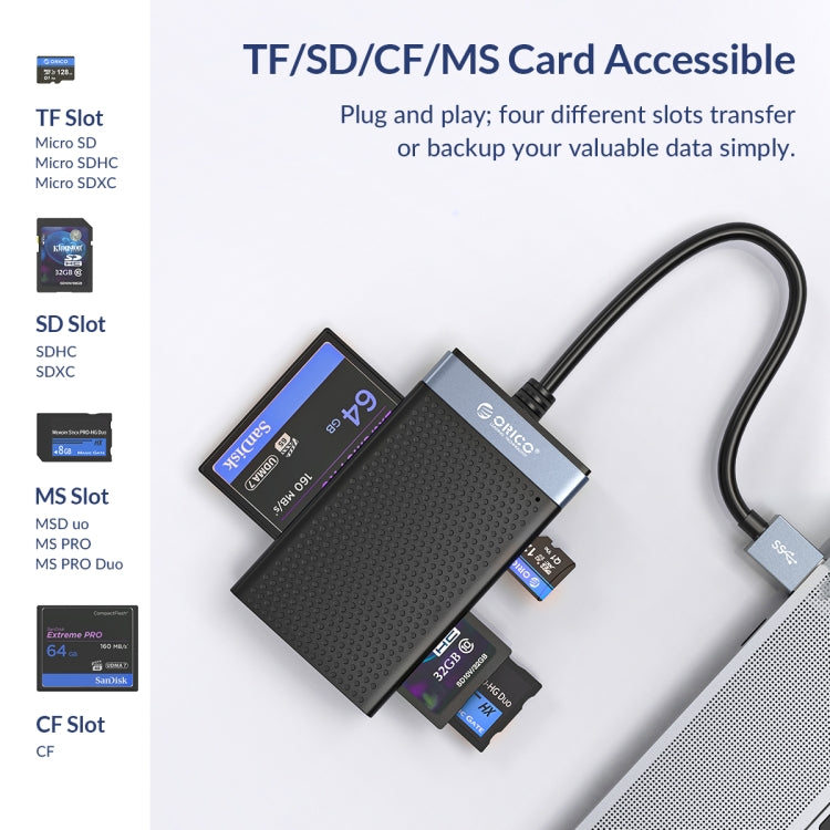 ORICO CL4T-A3 4-in-1 Simultaneously USB 3.0 Multifunction Card Reader(Black) - free shipping - PMC Jewellery - Order now!