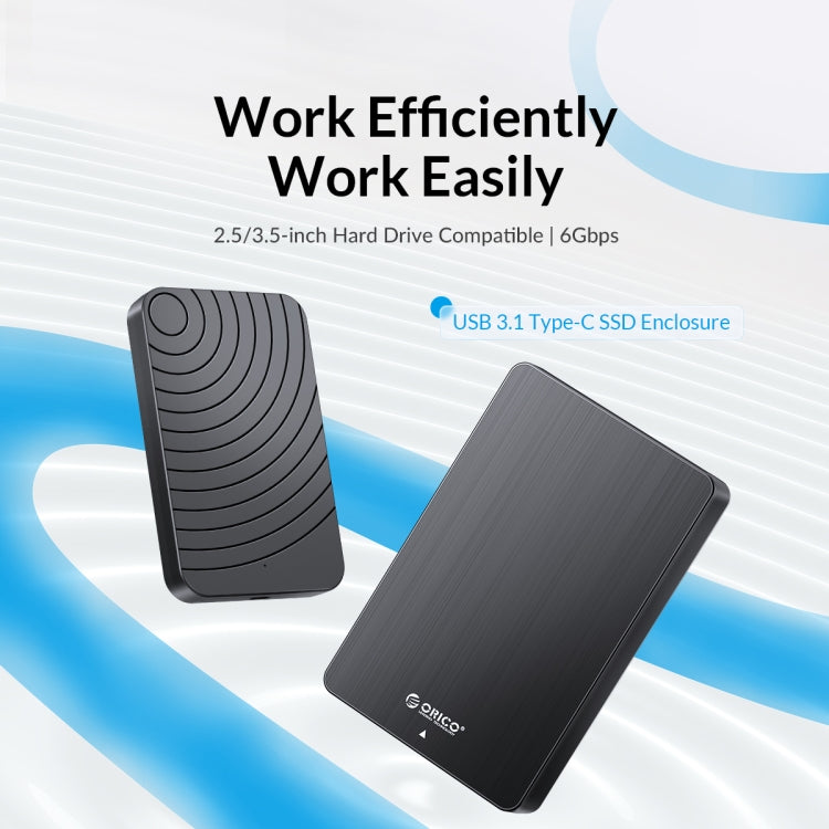 ORICO HM25U3 2.5 inch USB3.0 Micro-B Hard Drive Enclosure, Plug:EU Plug(Black) - HDD Enclosure by ORICO | Online Shopping South Africa | PMC Jewellery | Buy Now Pay Later Mobicred