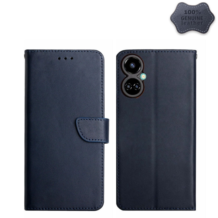For Tecno Camon 19 Pro 4G Genuine Leather Fingerprint-proof Horizontal Flip Phone Case(Blue) - Tecno Cases by PMC TechLife | Online Shopping South Africa | PMC TechLife | Buy Now Pay Later Mobicred