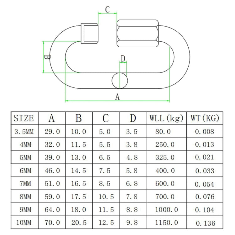 2 PCS 8mm 304 Stainless Steel Quick Connect Ring Runway Buckle - Hooks by PMC TechLife | Online Shopping South Africa | PMC TechLife | Buy Now Pay Later Mobicred