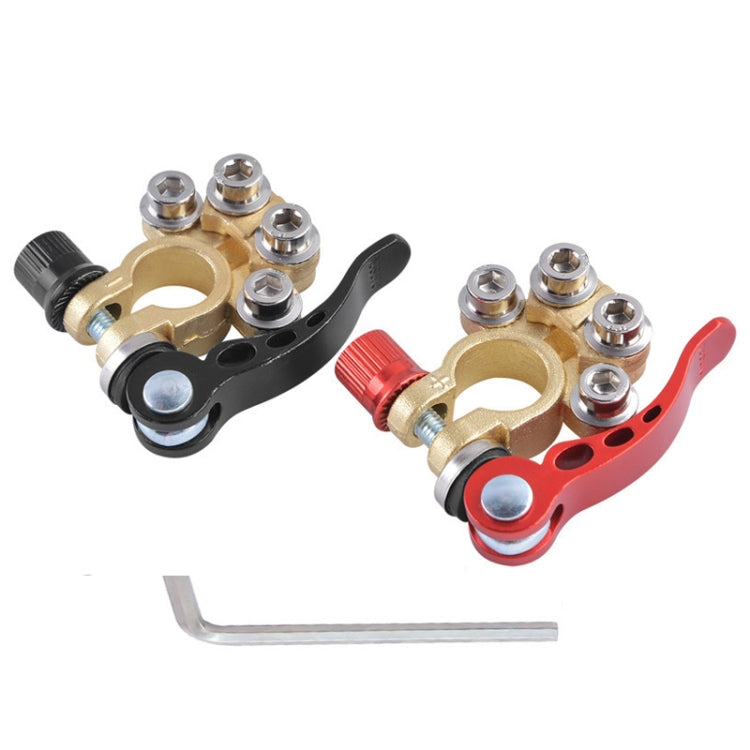 1 Pair Car Battery Terminals Quick Disconnect Cables Connectors, with L Wrench + 40A Terminal + Insulation Pad - Booster Cable & Clip by PMC TechLife | Online Shopping South Africa | PMC TechLife | Buy Now Pay Later Mobicred