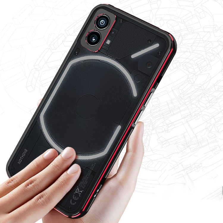 For Nothing Phone 1 Aurora Series Lens Protector + Metal Frame Protective Phone Case(Black Purple) - More Brand by PMC TechLife | Online Shopping South Africa | PMC TechLife | Buy Now Pay Later Mobicred