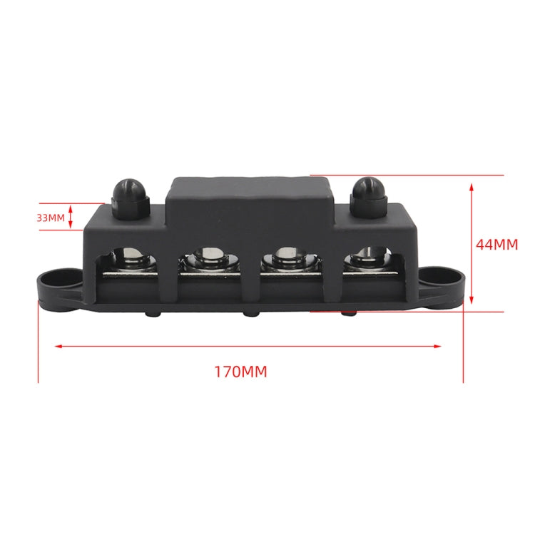 1 Pair Black & Red M8 Stud RV Ship High Current Power Distribution Terminal Block with Cover - free shipping - PMC TechLife - Order now!