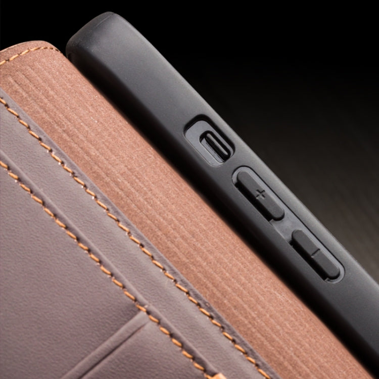 For iPhone 14 Pro Max QIALINO Business Horizontal Flip PU Phone Case (Brown) - free shipping - PMC TechLife - Order now!
