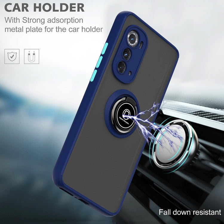 For Motorola Edge 2022 Q Shadow 1 Series TPU + PC Phone Case with Ring Holder(Dark Green) - Motorola Cases by PMC TechLife | Online Shopping South Africa | PMC TechLife