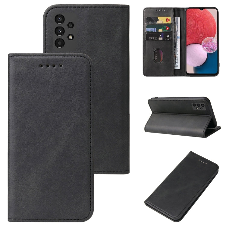 For Samsung Galaxy A13 4G Magnetic Closure Leather Phone Case(Black) - Galaxy Phone Cases by PMC Jewellery | Online Shopping South Africa | PMC Jewellery